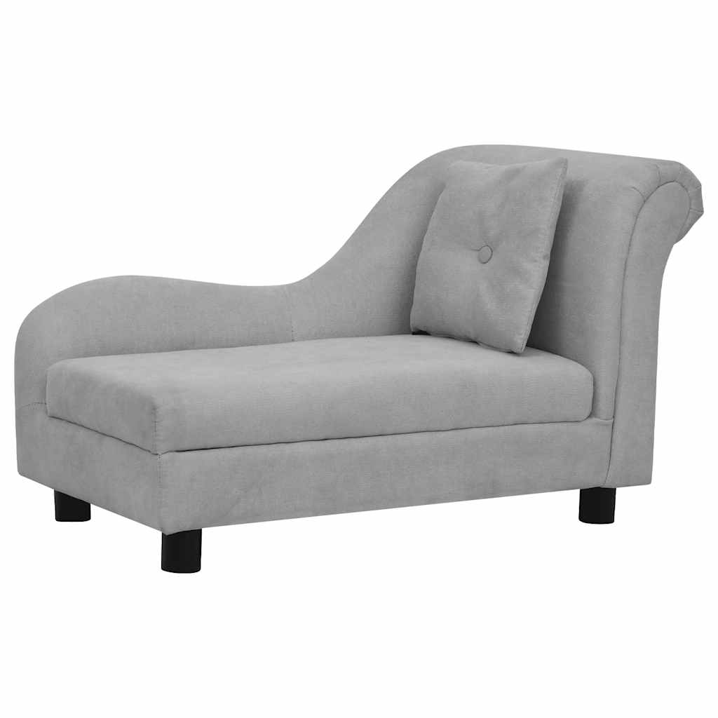 Pohovka pro psy s polštářem šedá 83 x 44 x 44 cm plyš