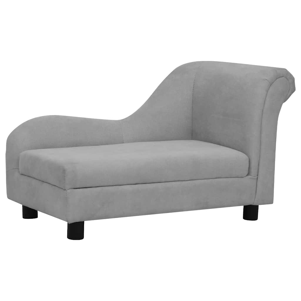 Pohovka pro psy s polštářem šedá 83 x 44 x 44 cm plyš
