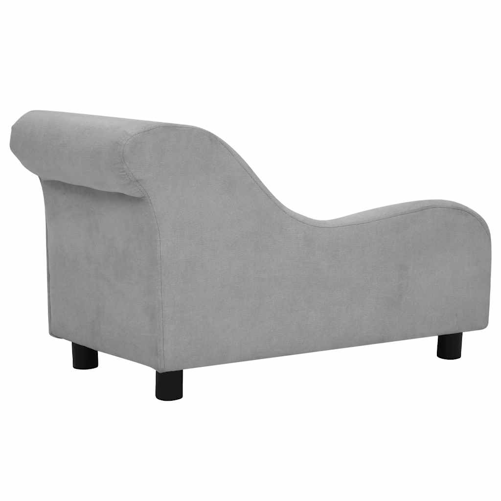 Pohovka pro psy s polštářem šedá 83 x 44 x 44 cm plyš