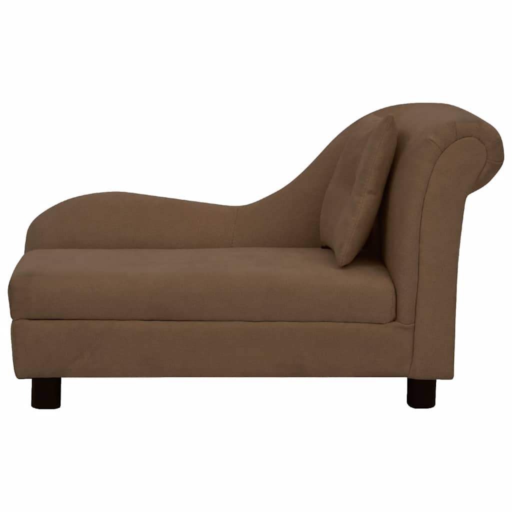 Pohovka pro psy s polštářem hnědá 83 x 44 x 44 cm plyš
