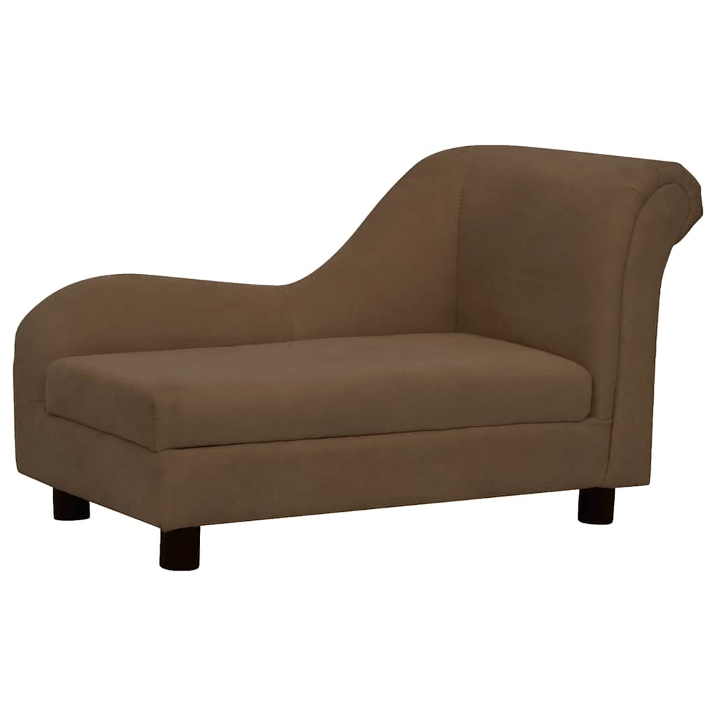 Pohovka pro psy s polštářem hnědá 83 x 44 x 44 cm plyš