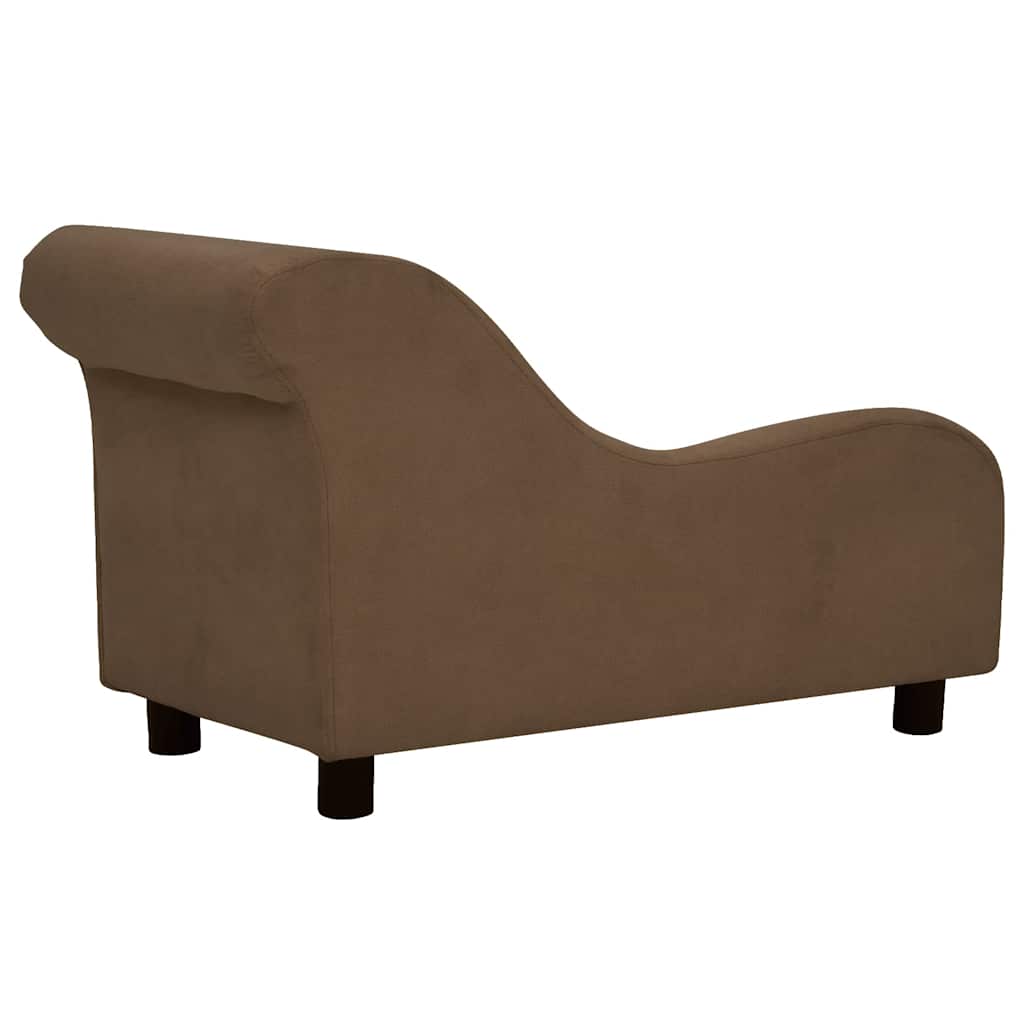 Pohovka pro psy s polštářem hnědá 83 x 44 x 44 cm plyš