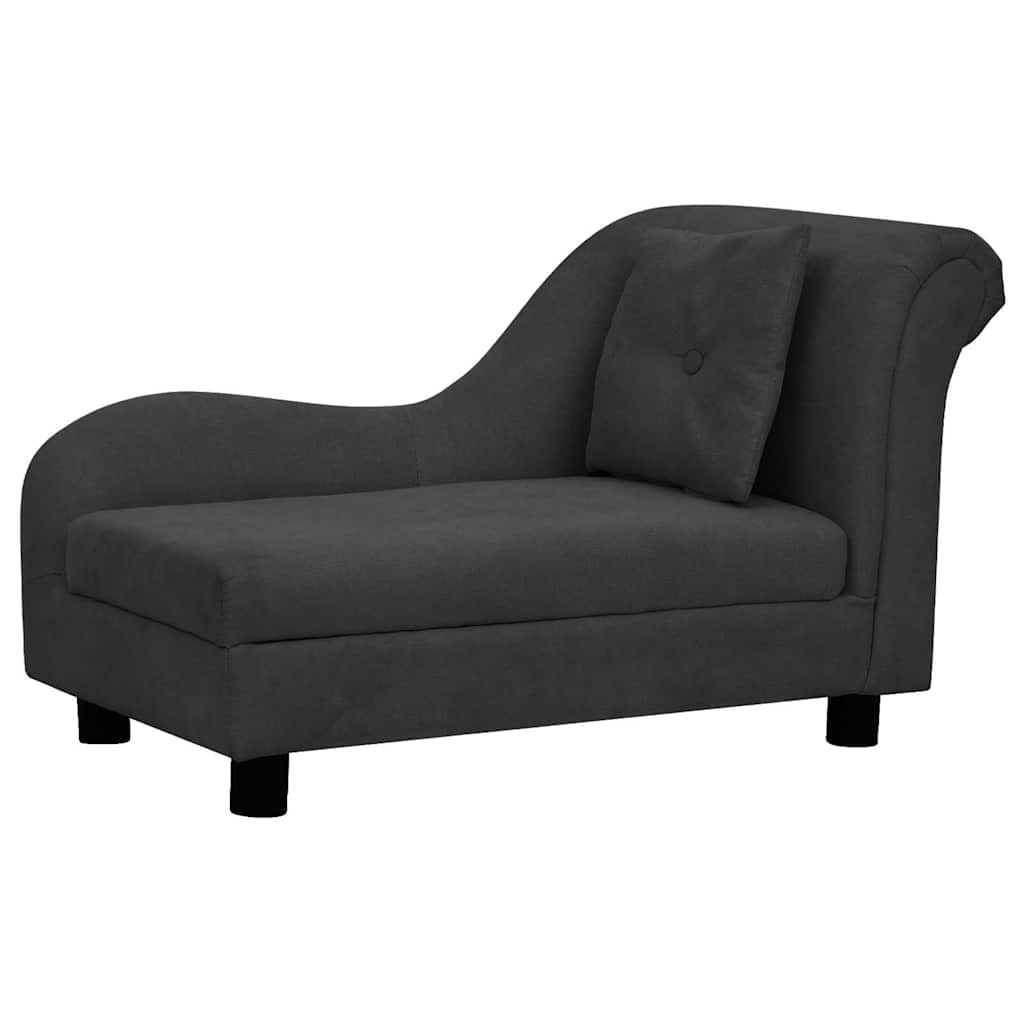 Pohovka pro psy s polštářem černá 83 x 44 x 44 cm plyš