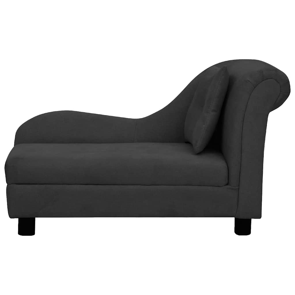 Pohovka pro psy s polštářem černá 83 x 44 x 44 cm plyš