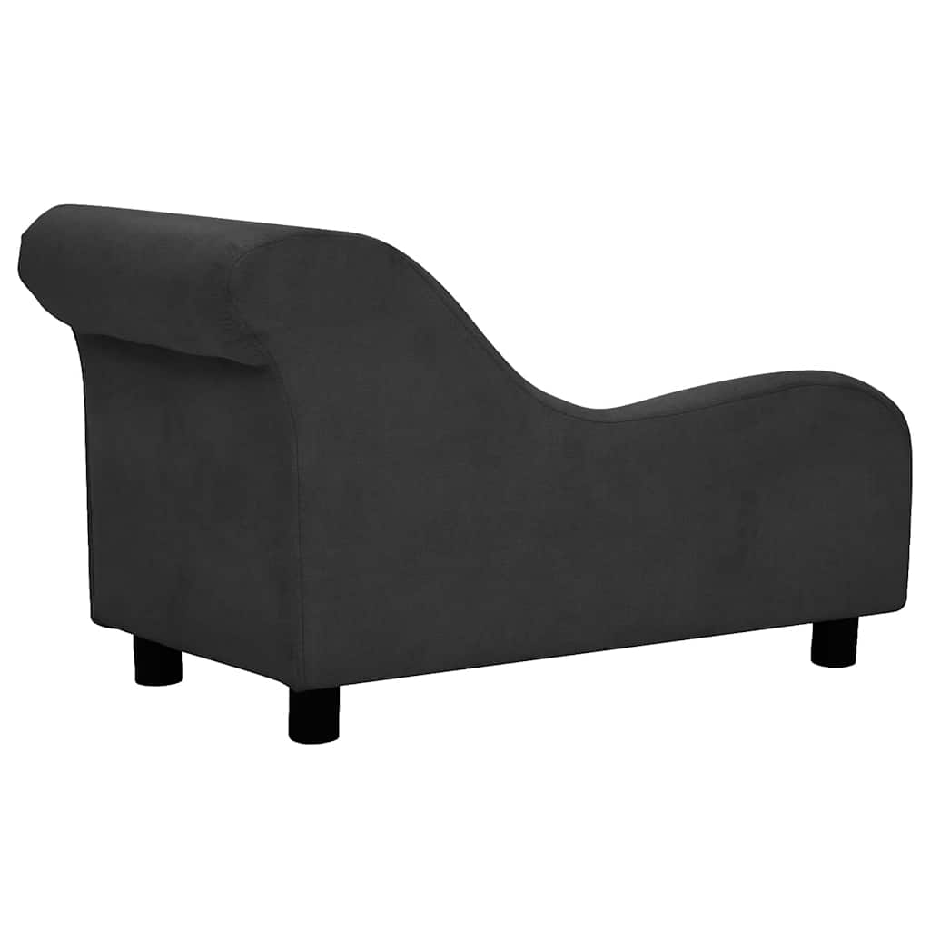 Pohovka pro psy s polštářem černá 83 x 44 x 44 cm plyš