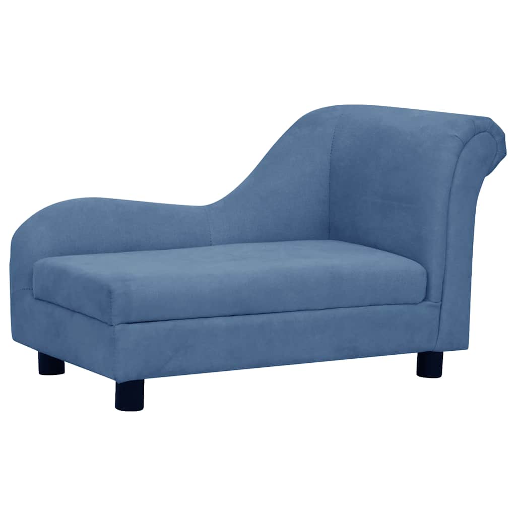Pohovka pro psy s polštářem modrá 83 x 44 x 44 cm plyš