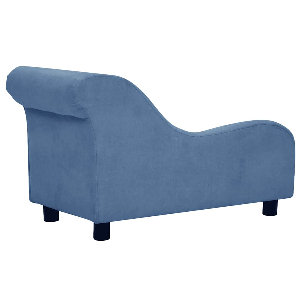 Pohovka pro psy s polštářem modrá 83 x 44 x 44 cm plyš