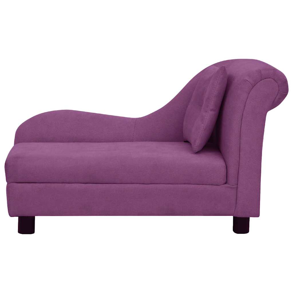 Pohovka pro psy s polštářem vínová 83 x 44 x 44 cm plyš