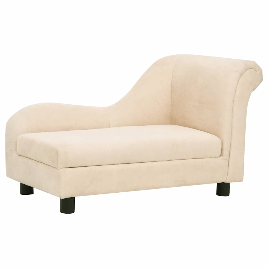 Pohovka pro psy s polštářem krémová 83 x 44 x 44 cm plyš