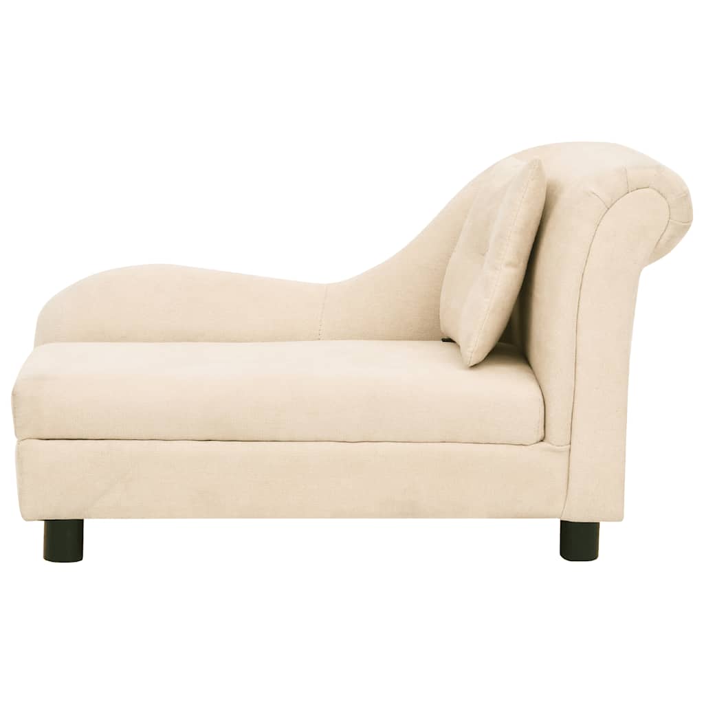 Pohovka pro psy s polštářem krémová 83 x 44 x 44 cm plyš