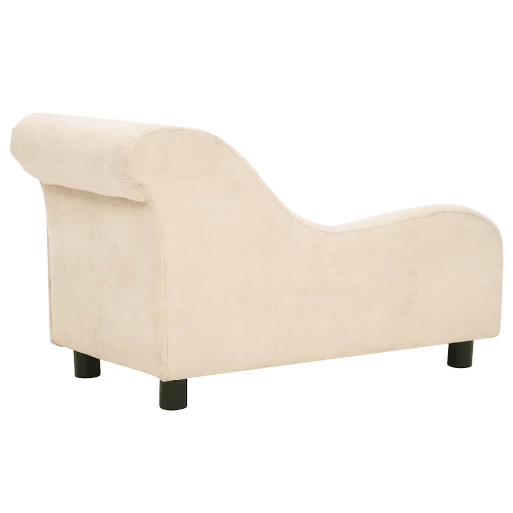 Pohovka pro psy s polštářem krémová 83 x 44 x 44 cm plyš
