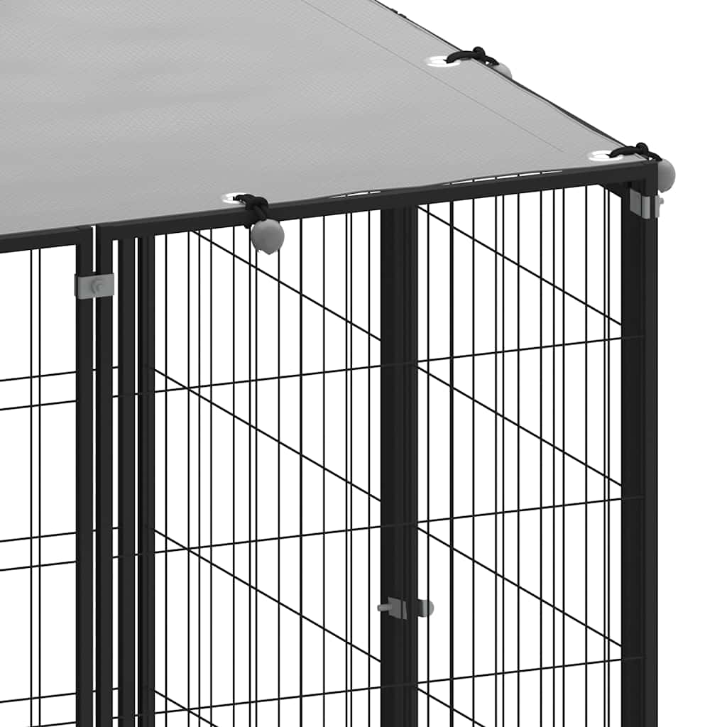 Psí kotec černý 330 x 110 x 110 cm ocel