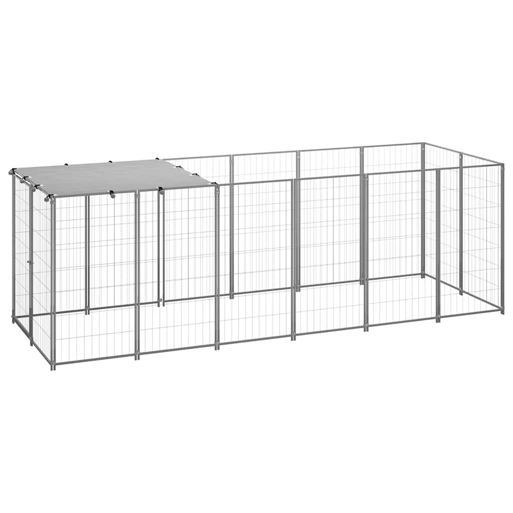 Psí kotec stříbrný 330 x 110 x 110 cm ocel