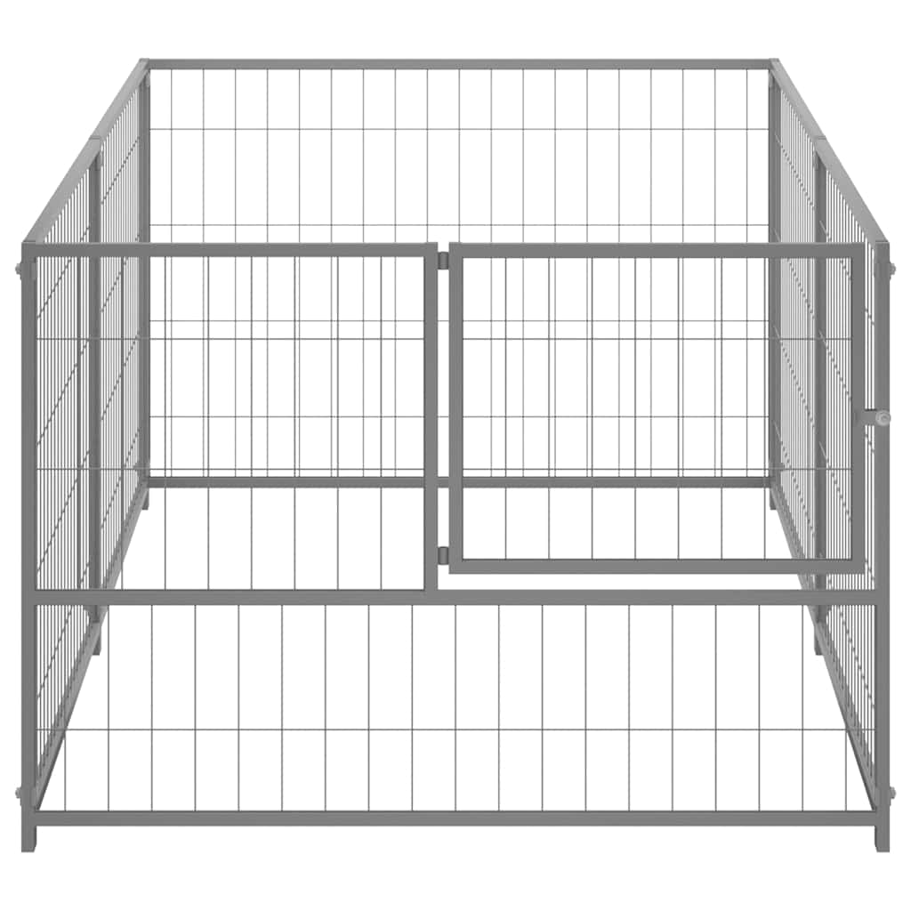 Psí kotec stříbrný 200 x 100 x 70 cm ocel