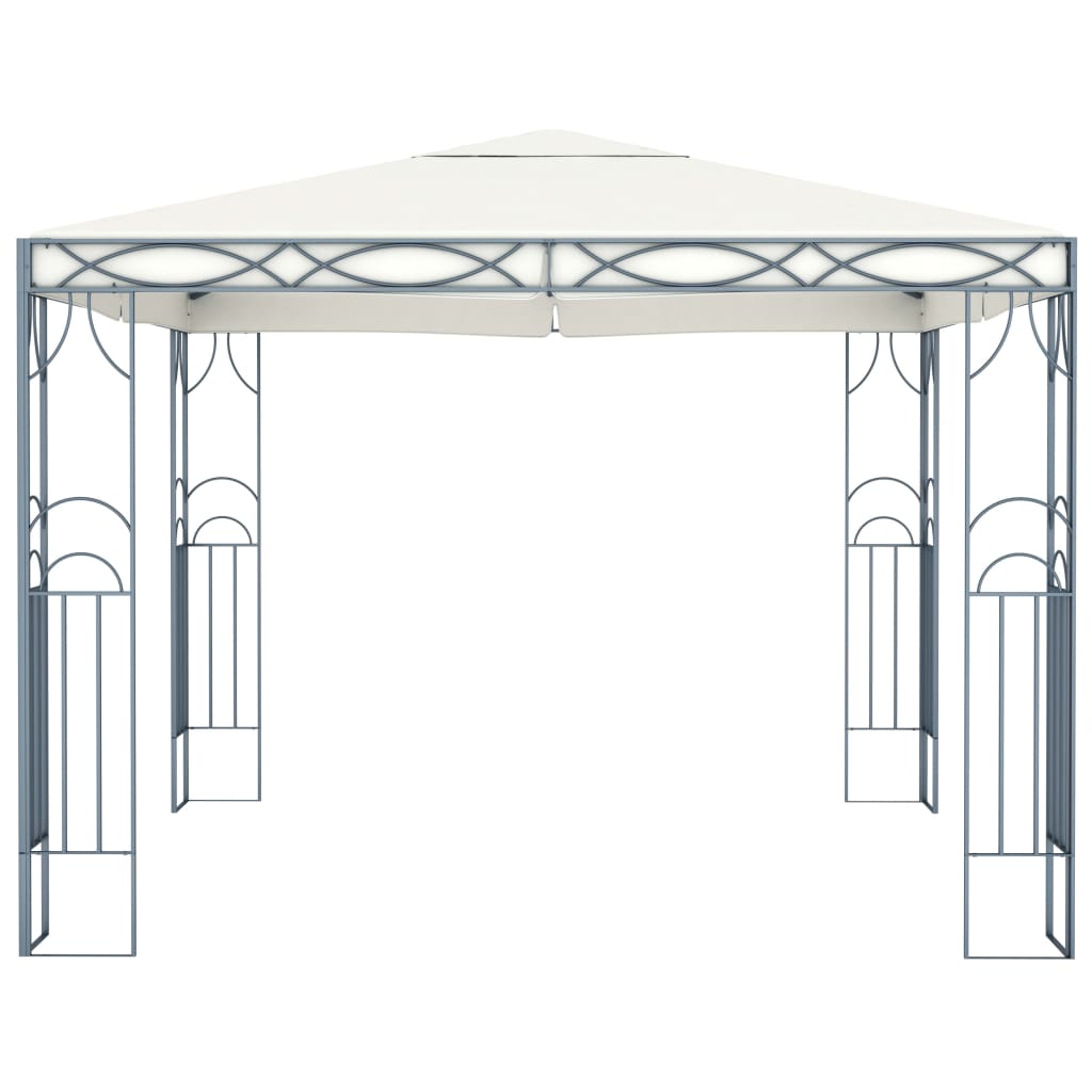 Altán se světelnými LED řetězy 300 x 300 cm krémový