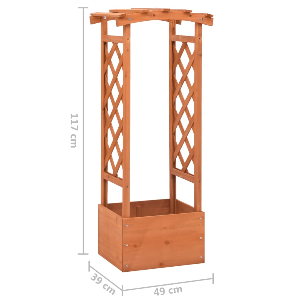 Truhlík s trelážovým obloukem 49 x 39 x 117 cm jedlové dřevo