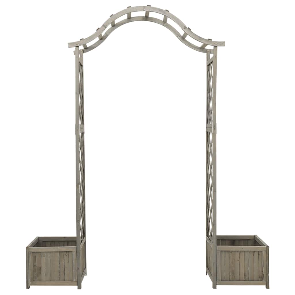 Zahradní pergola s truhlíky šedá masivní jedle
