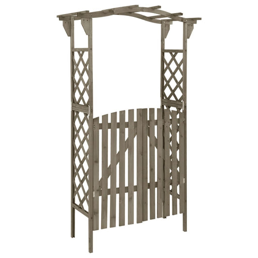 Pergola s brankou 116 x 40 x 204 cm šedá masivní jedle