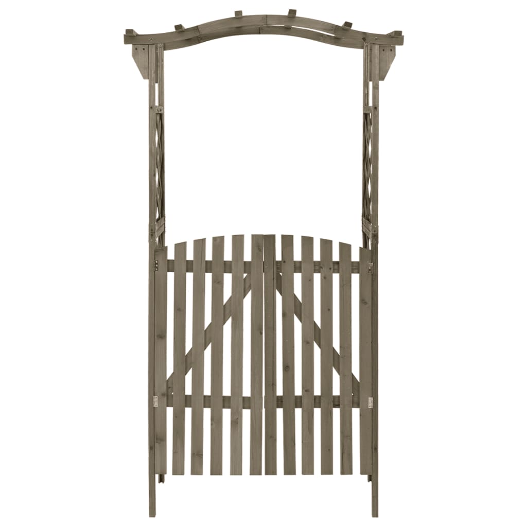 Pergola s brankou 116 x 40 x 204 cm šedá masivní jedle