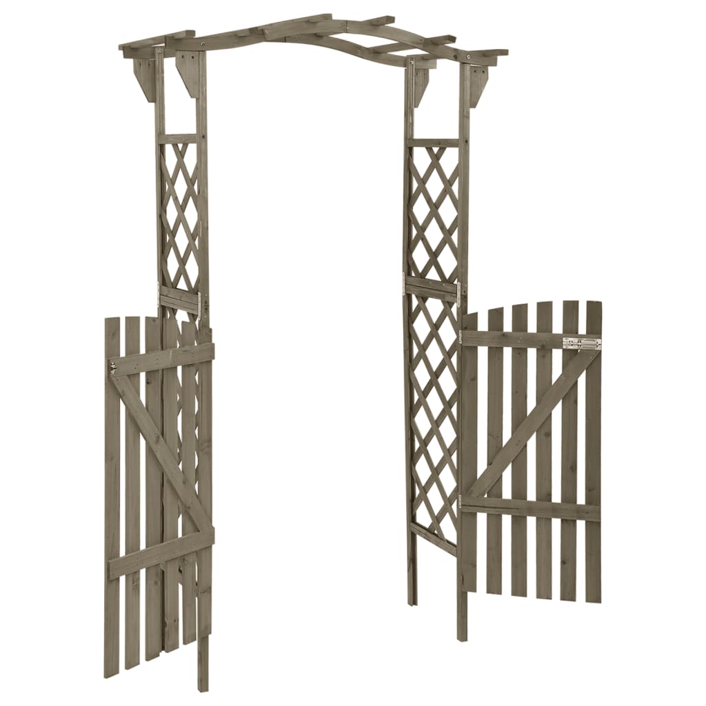 Pergola s brankou 116 x 40 x 204 cm šedá masivní jedle