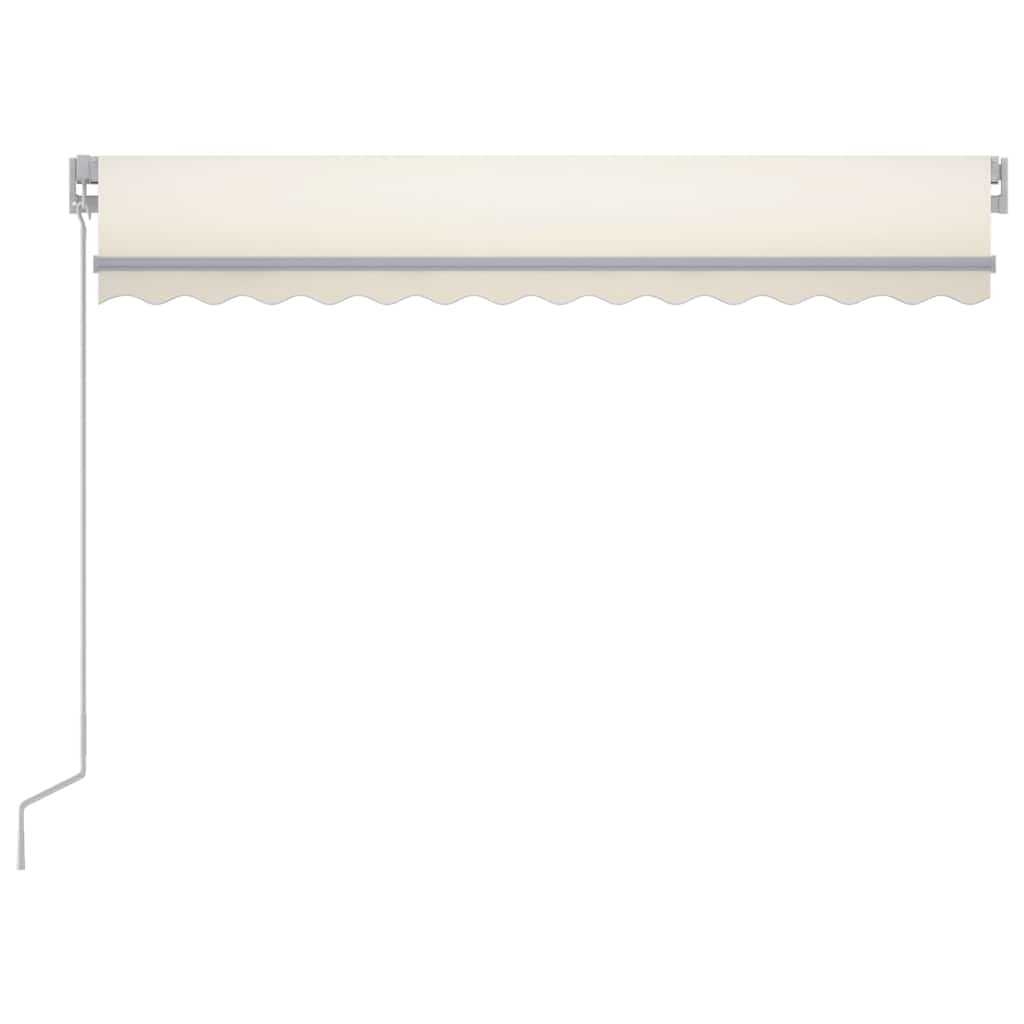 Ručně zatahovací markýza s LED světlem 300 x 250 cm krémová