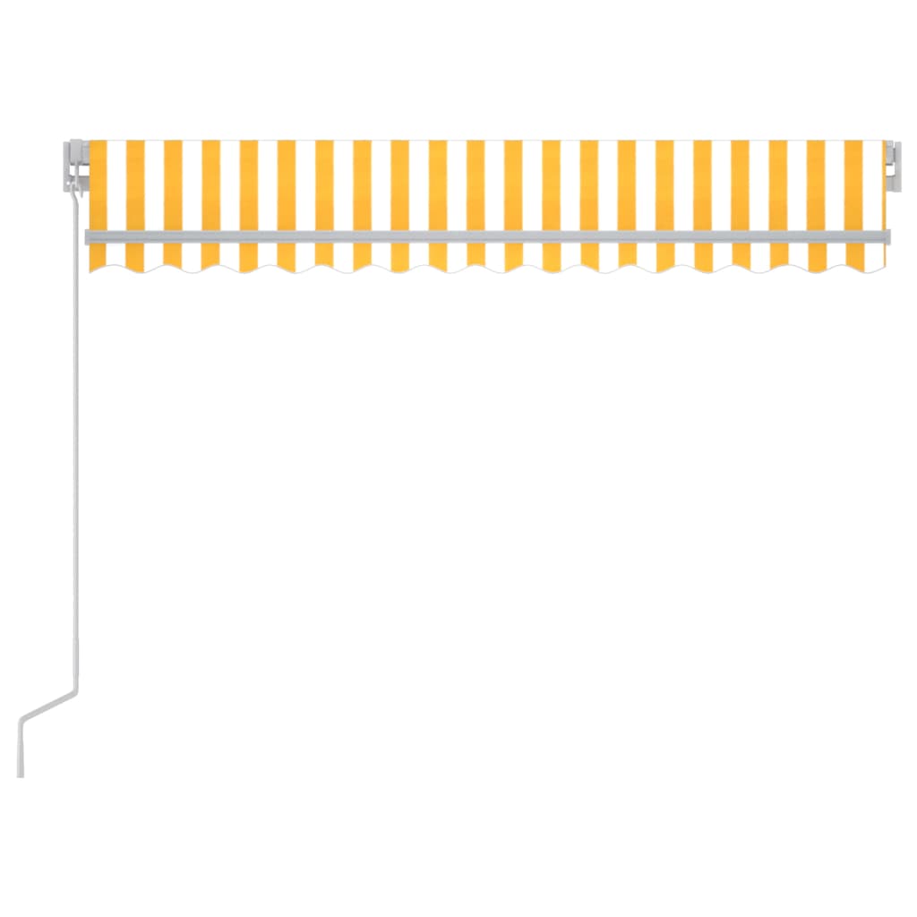 Ručně zatahovací markýza s LED světlem 300 x 250 cm žlutobílá