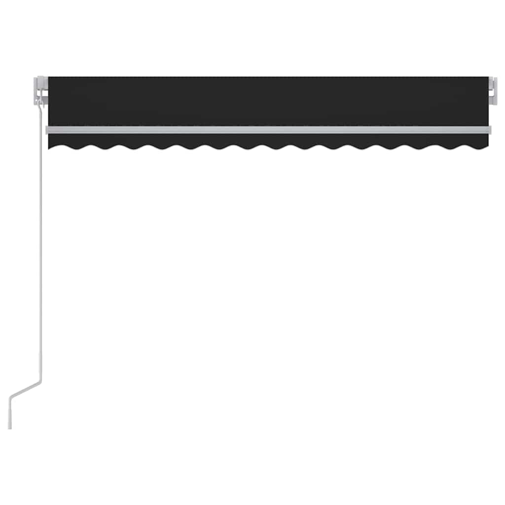 Ručně zatahovací markýza s LED světlem 300 x 250 cm antracitová