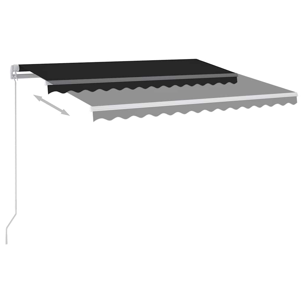 Ručně zatahovací markýza s LED světlem 300 x 250 cm antracitová