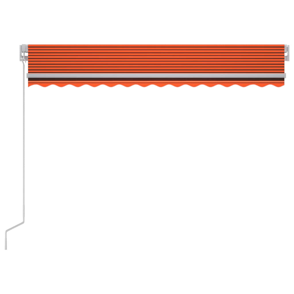 Ručně zatahovací markýza s LED světlem 300x250 cm oranžovohnědá