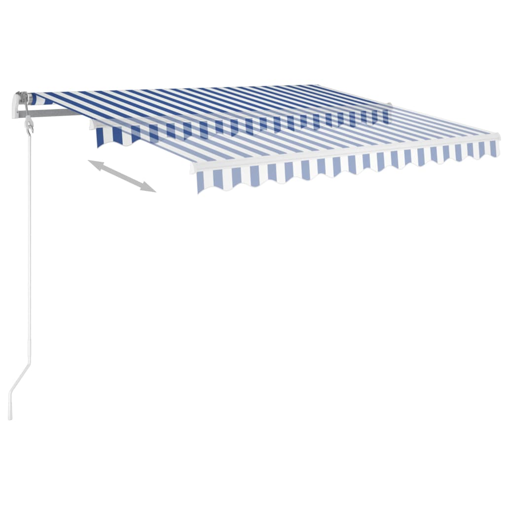 Automatická zatahovací markýza 300 x 250 cm modrobílá