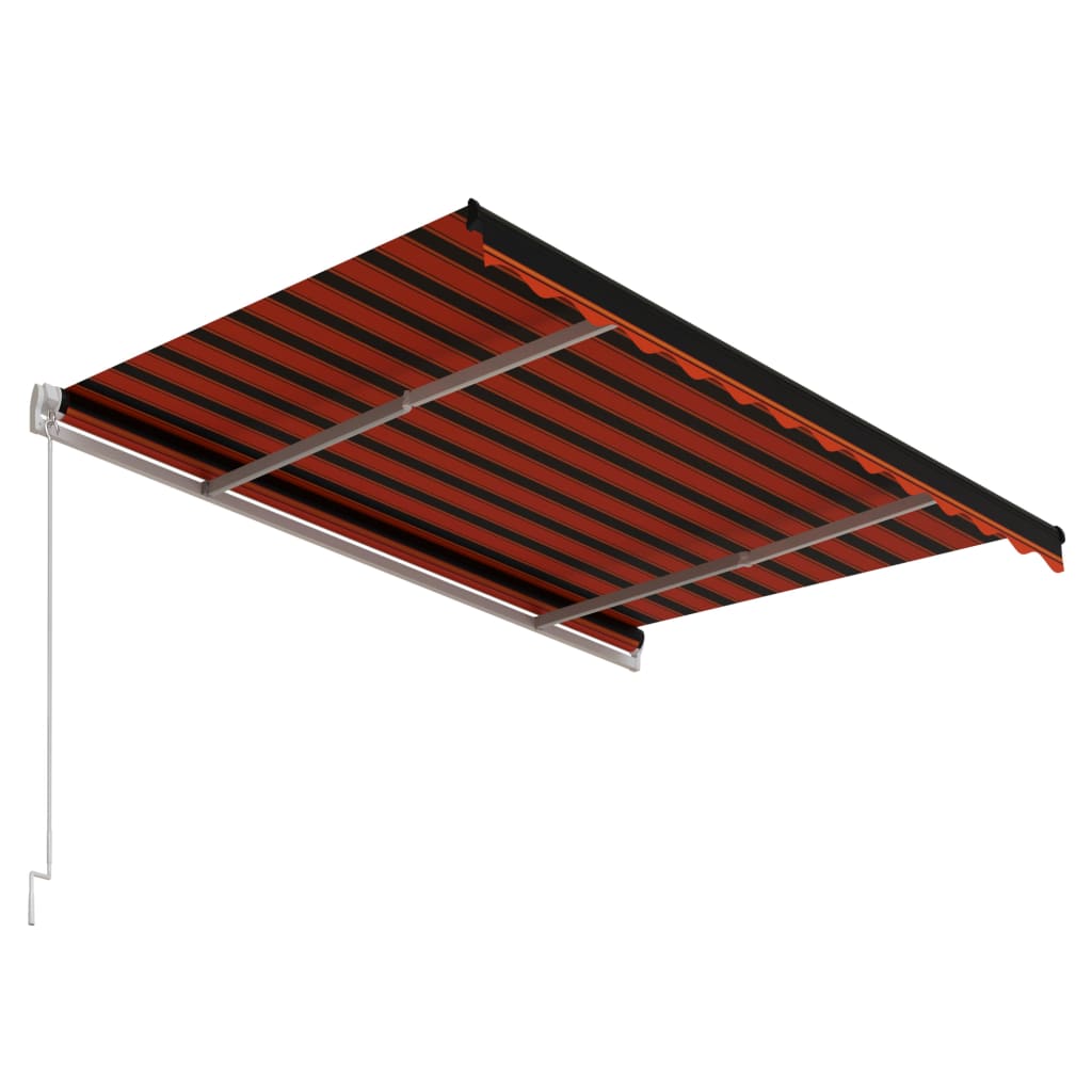 Automatická zatahovací markýza 300 x 250 cm oranžovo-hnědá