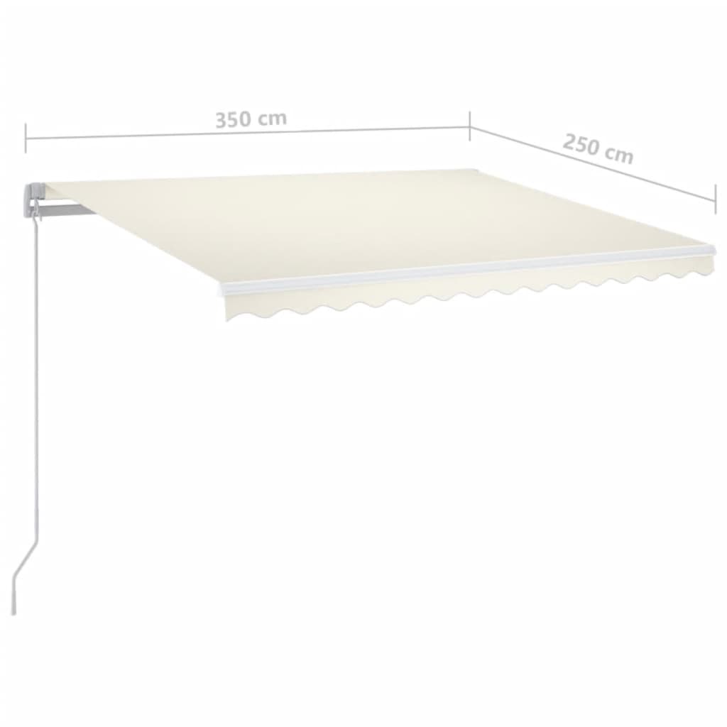 Ručně zatahovací markýza 350 x 250 cm krémová