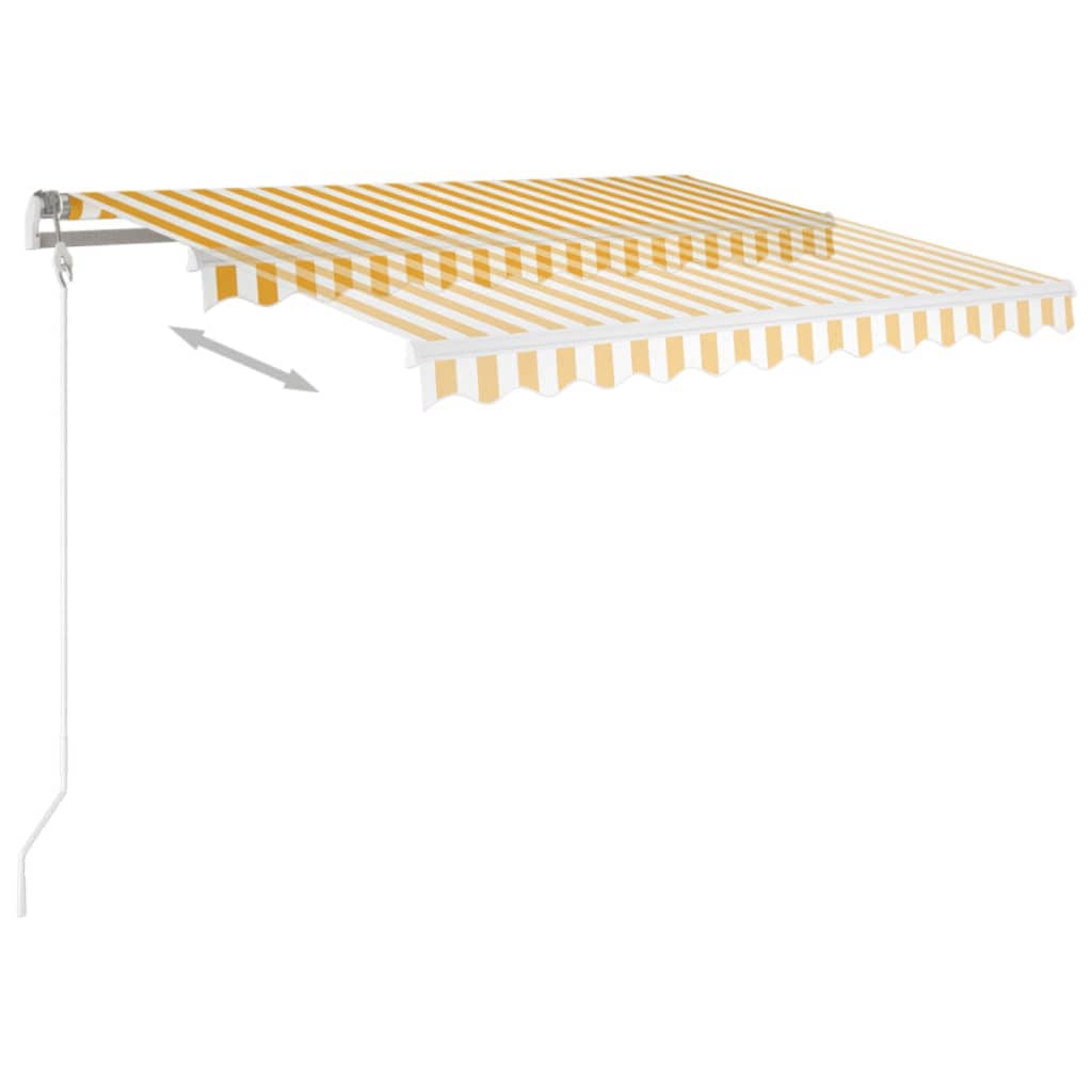 Automatická zatahovací markýza 350 x 250 cm žlutobílá