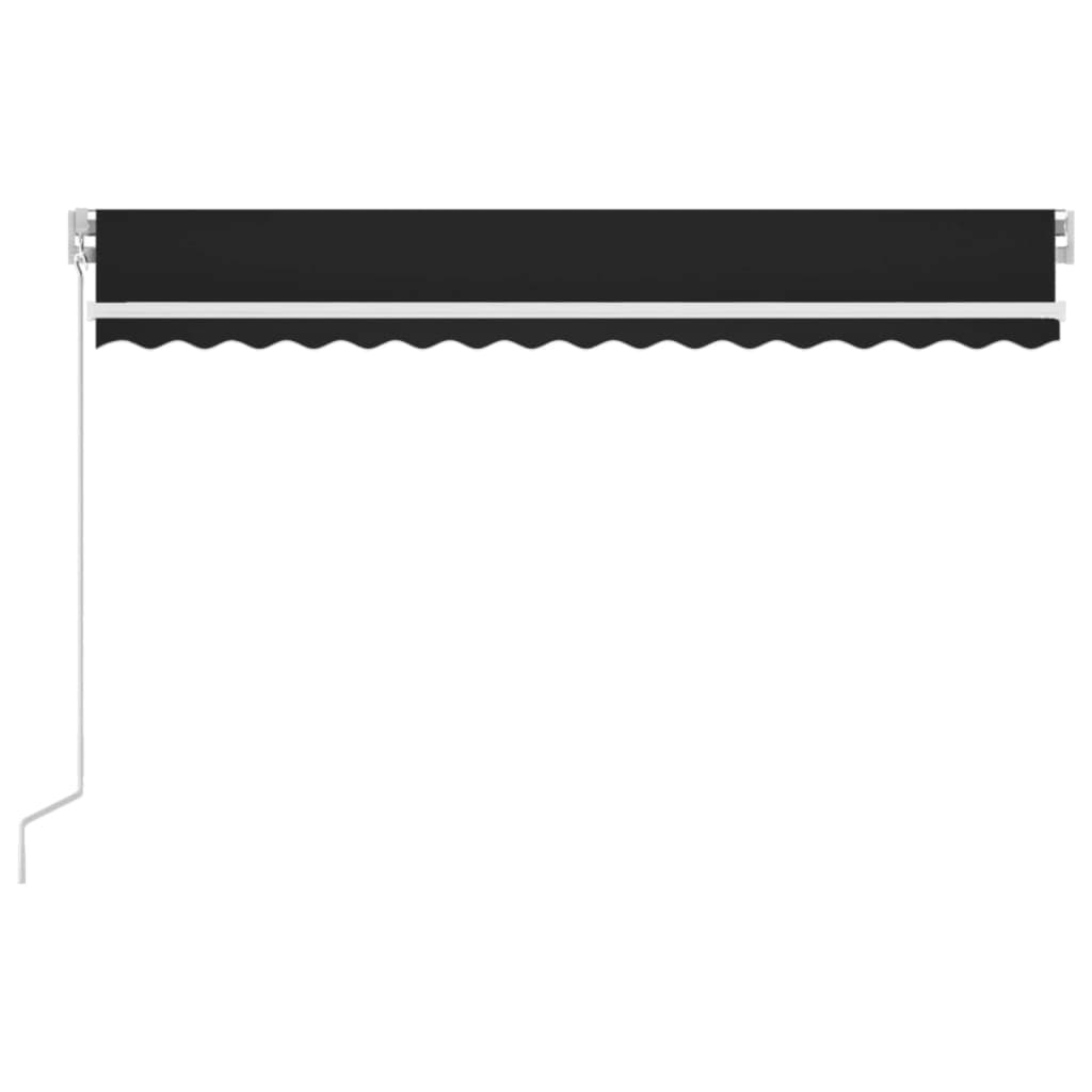Ručně zatahovací markýza s LED světlem 400 x 300 cm antracitová