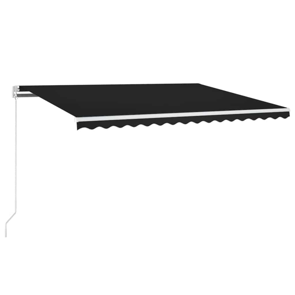 Ručně zatahovací markýza s LED světlem 450 x 300 cm antracitová
