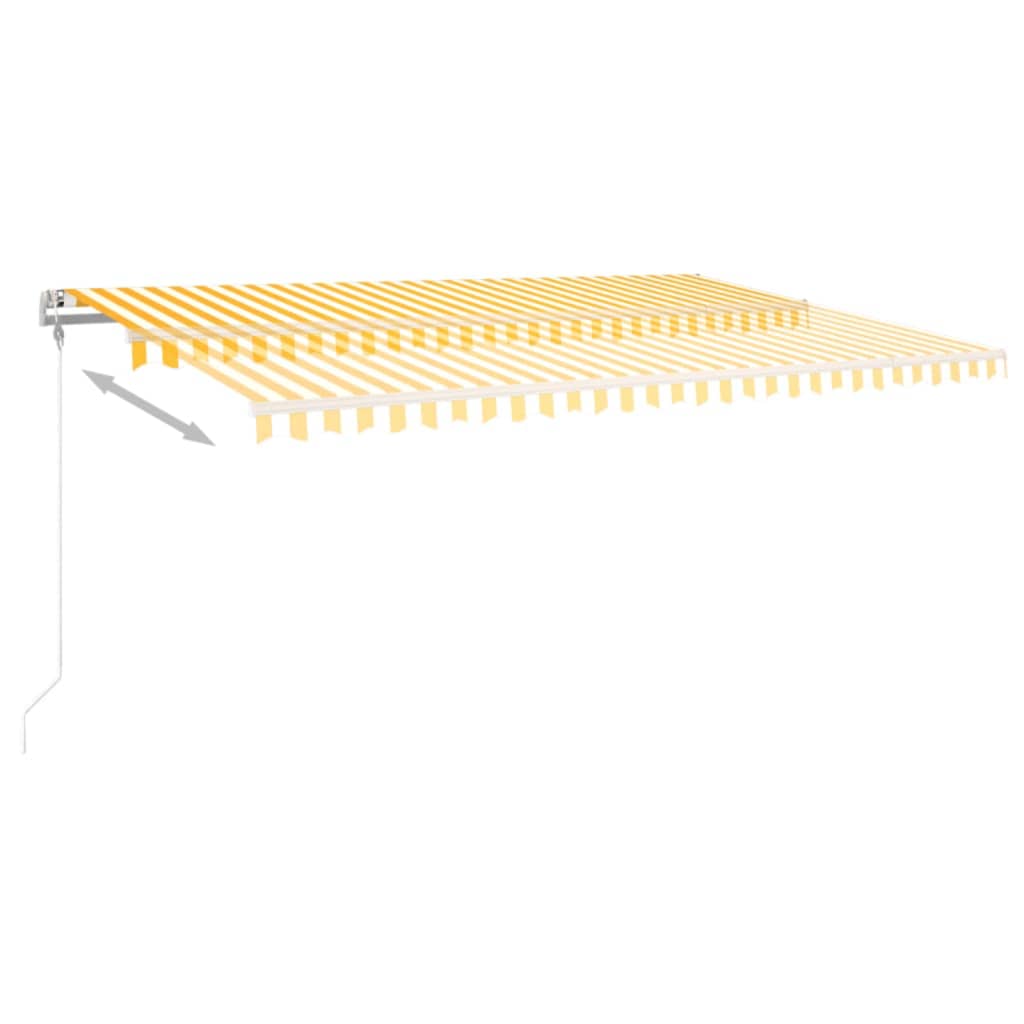 Automatická zatahovací markýza 500 x 300 cm žlutobílá