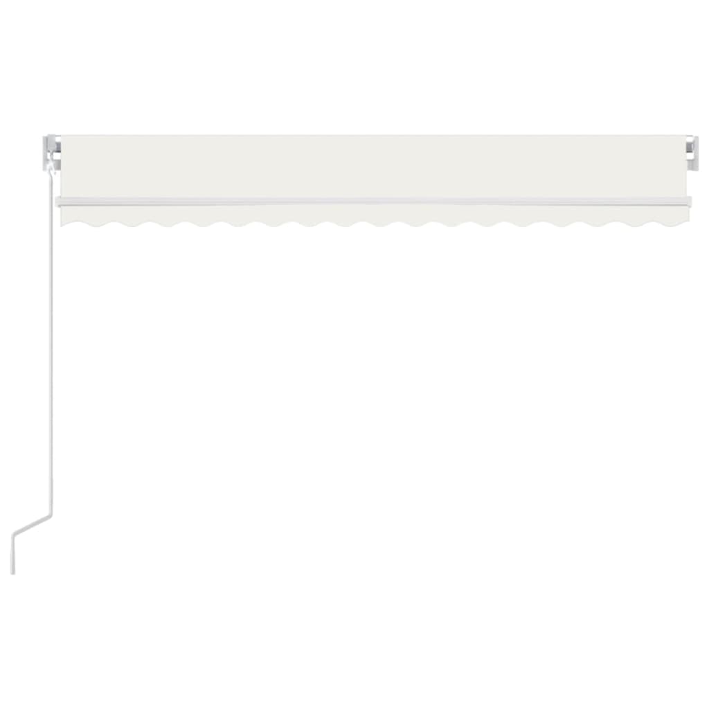 Ručně zatahovací markýza s LED světlem 400 x 350 cm krémová