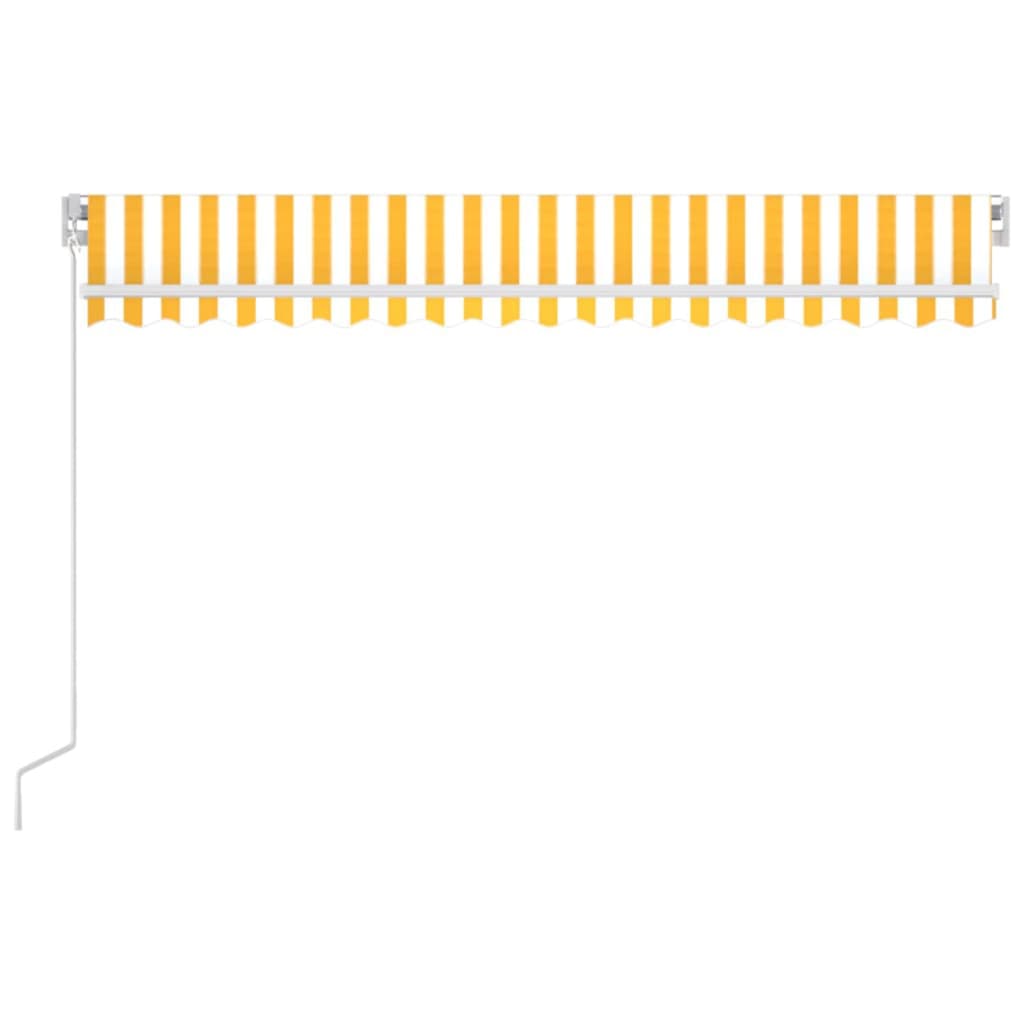 Ručně zatahovací markýza s LED světlem 400 x 350 cm žlutobílá