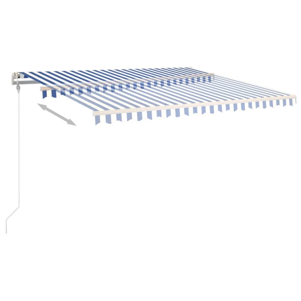 Automatická zatahovací markýza 450 x 350 cm modrobílá