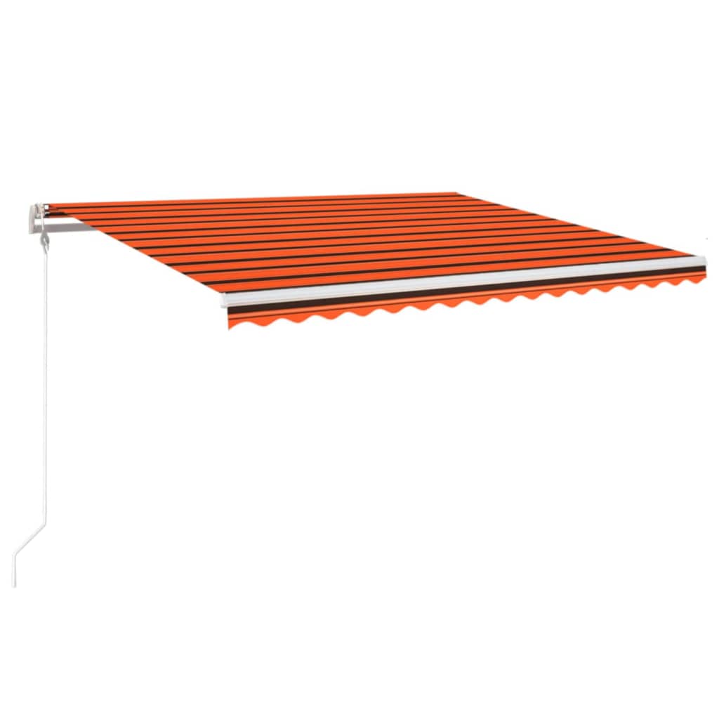 Automatická zatahovací markýza 450 x 350 cm oranžovo-hnědá