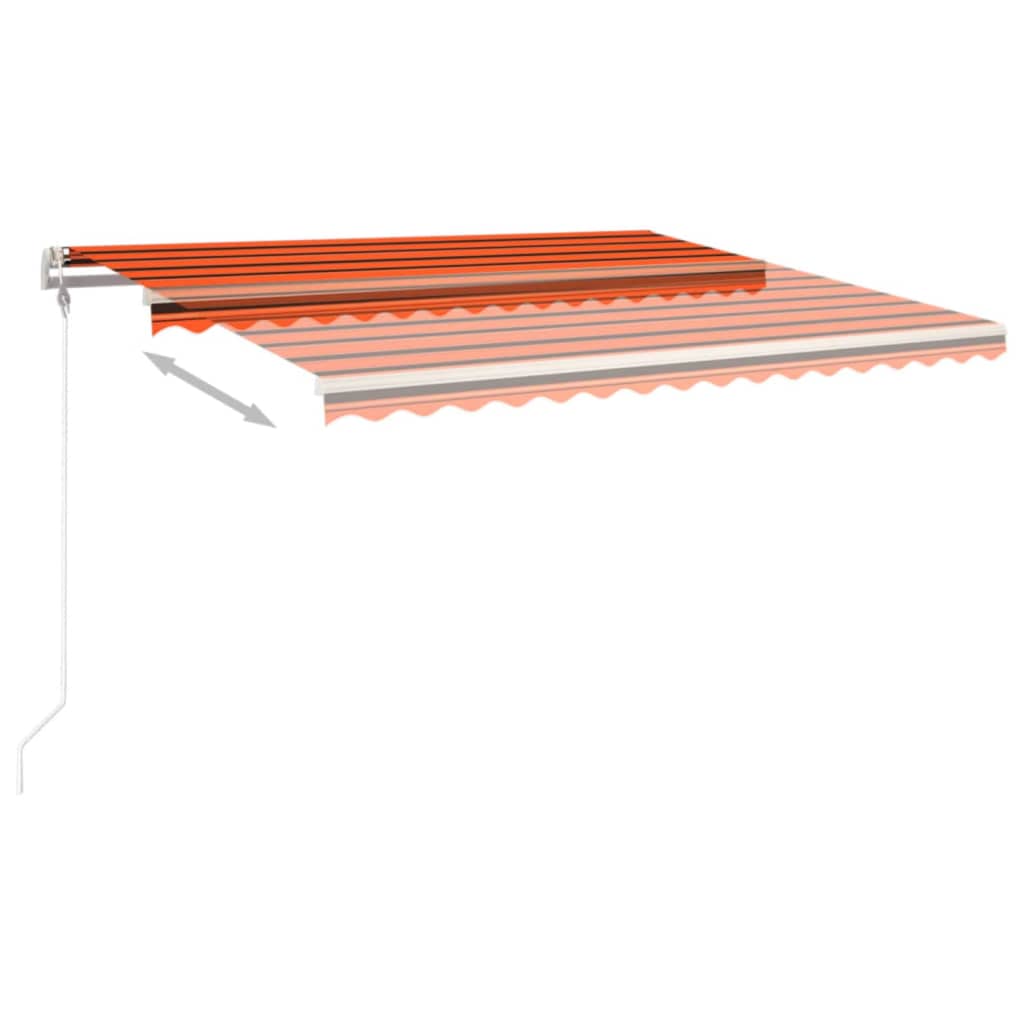 Automatická zatahovací markýza 450 x 350 cm oranžovo-hnědá