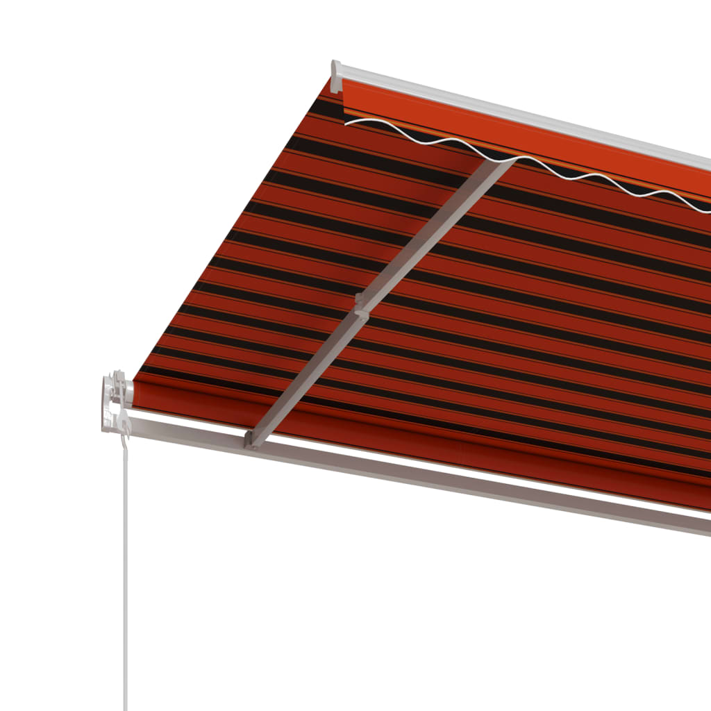 Automatická zatahovací markýza 450 x 350 cm oranžovo-hnědá