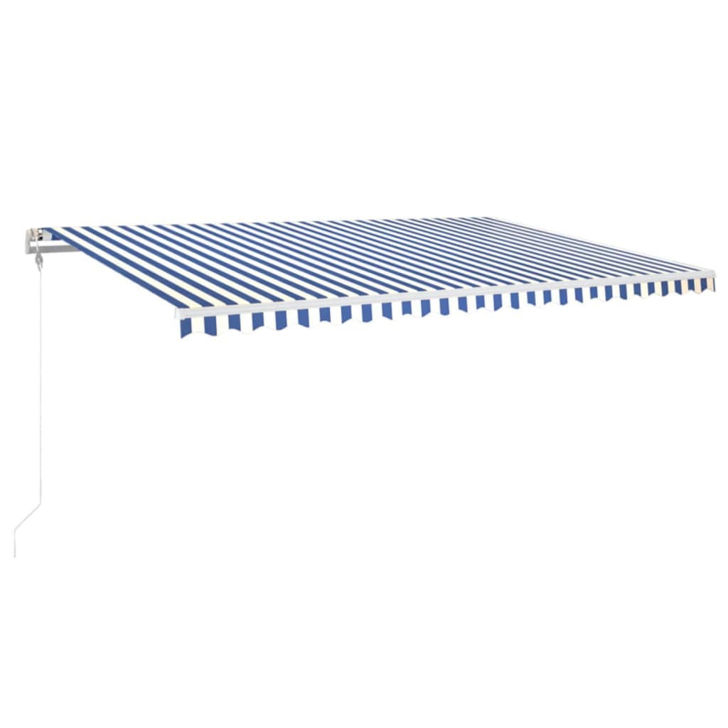 Automatická zatahovací markýza 500 x 350 cm modrobílá
