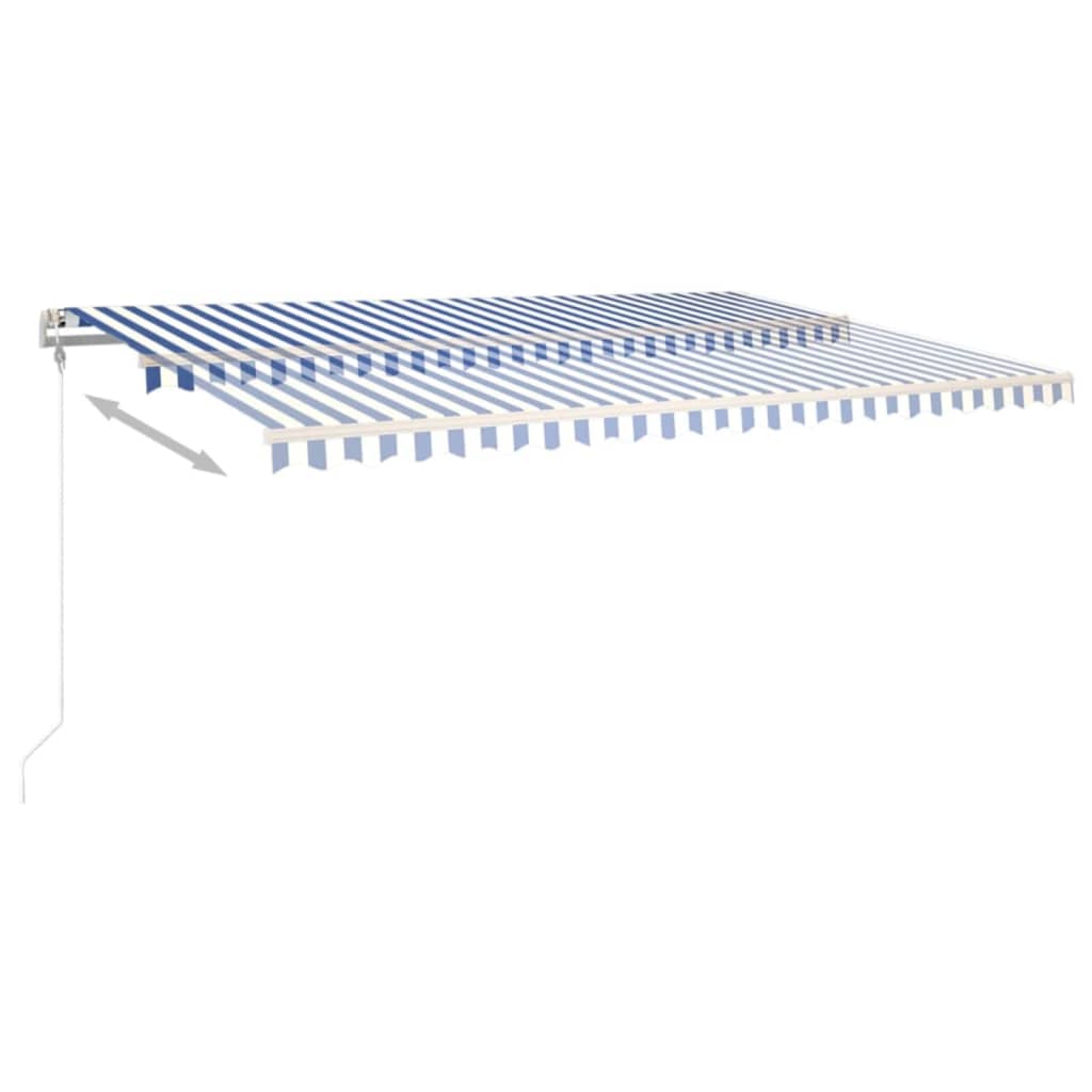 Automatická zatahovací markýza 500 x 350 cm modrobílá