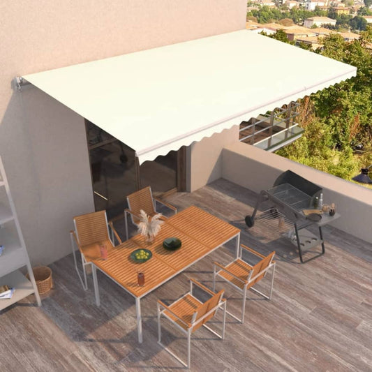 Ručně zatahovací markýza 600 x 350 cm krémová