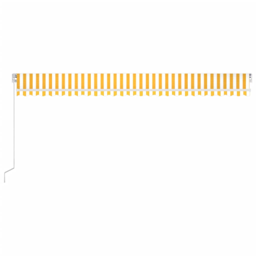 Ručně zatahovací markýza s LED světlem 600 x 350 cm žlutobílá
