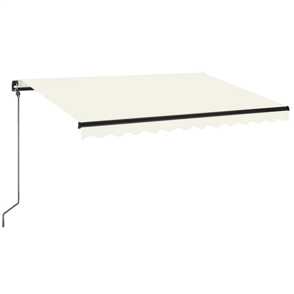 Ručně zatahovací markýza s LED světlem 350 x 250 cm krémová