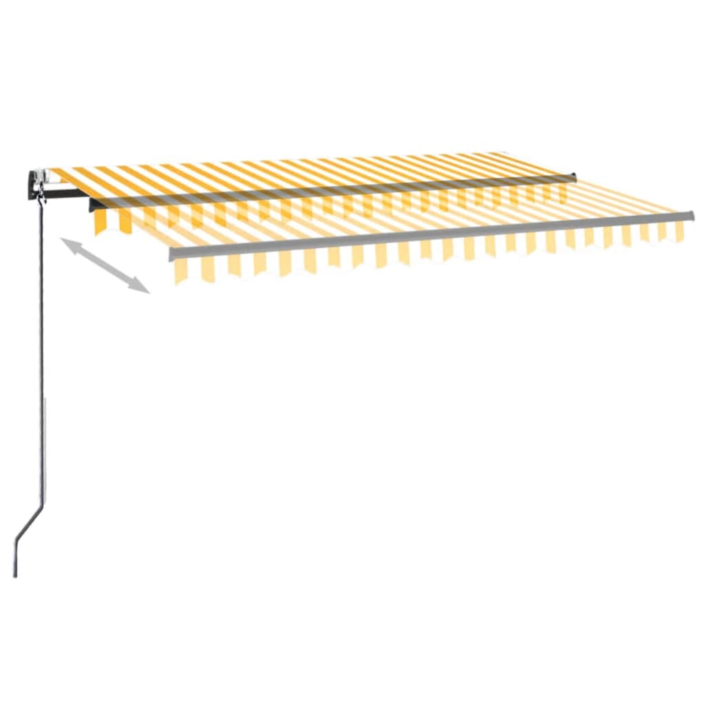 Automatická zatahovací markýza 450 x 300 cm žlutobílá