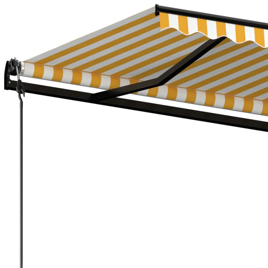Automatická zatahovací markýza 450 x 300 cm žlutobílá