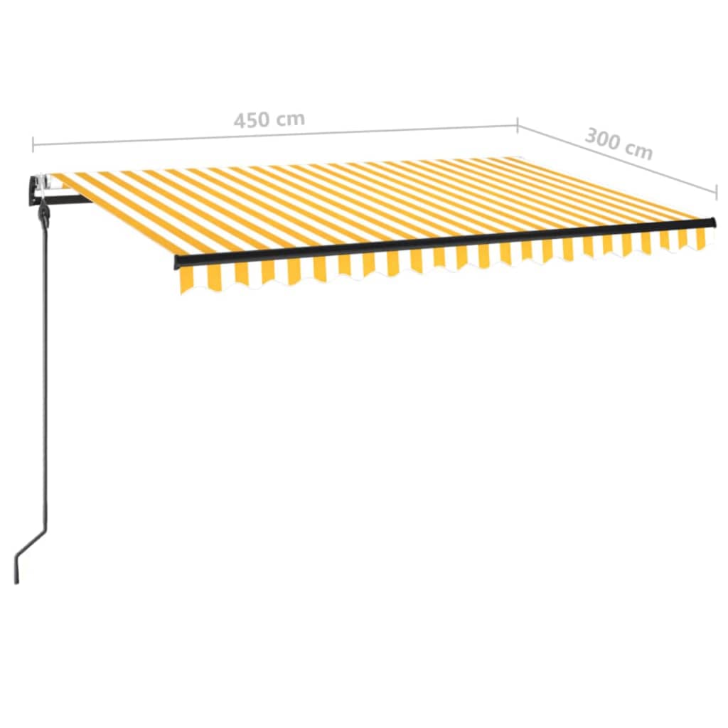 Automatická zatahovací markýza 450 x 300 cm žlutobílá